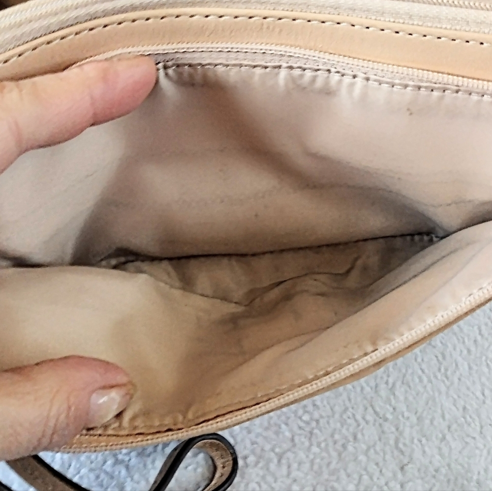 💗 Coach Y2K Khaki Pink Signature Stripe 12CM Double Zip Wristlet Wallet - Picture 8 of 10